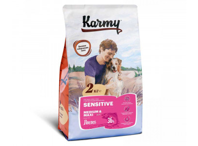 Сухой Корм Karmy (Карми) Для Собак Крупных и Средних Пород Чувствительное Пищеварение Лосось Sensitive Medium&Maxi Adult Salmon 2кг 
