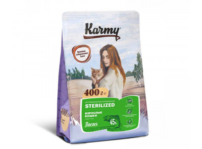 Сухой Корм Karmy (Карми) Для Стерилизованных Кошек Лосось Sterilized Salmon 400г 