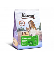 Сухой Корм Karmy (Карми) Для Стерилизованных Кошек Лосось Sterilized Salmon 1,5кг