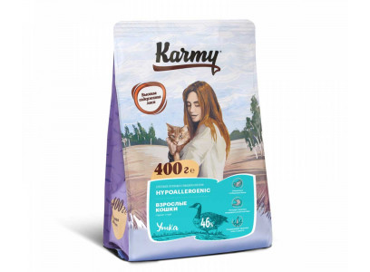 Сухой Корм Karmy (Карми) Для Кошек При Пищевой Аллергии Утка Гипоаллергенный Hypoallergenic Duck 400г 