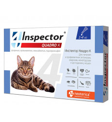 Капли Против Внешних и Внутренних Паразитов Для Кошек 1-4кг Inspector (Инспектор) Quadro K Против Внутренних и Внешних Паразитов I301 Neoterica