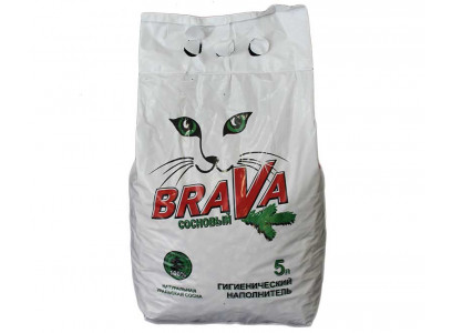 Наполнитель Для Кошачьего Туалета BRAVA (Брава) Сосновый Древесный 5л 
