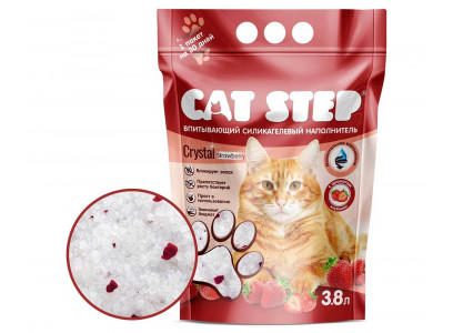 Наполнитель Для Кошачьего Туалета Cat Step (Кэт Степ) Crystal Strawberry Силикагель 3,8л 