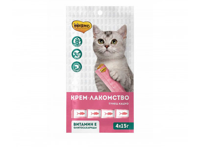 Лакомство Для Кошек Мнямс Крем Тунец Кацуо 15г 4шт 