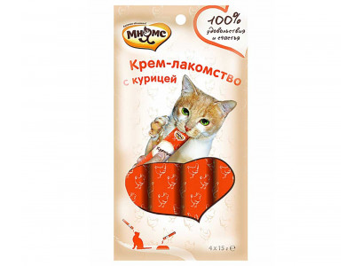 Крем-Лакомство Для Кошек Мнямс Курица 15г 4шт 
