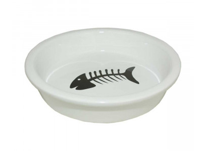 Блюдце Для Кошек Dogman (Догман) Рыбка 240мл Керамическое 