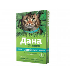 Ошейник От Блох и Клещей Для Кошек Дана Ультра 35см Бирюзовый Apicenna (Апиценна)