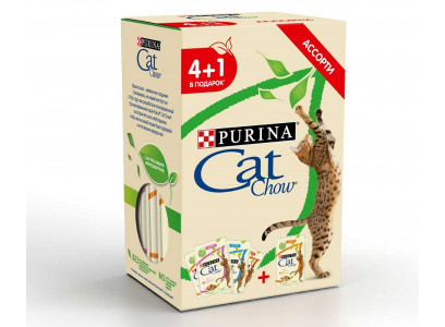 Влажный Корм Cat Chow (Кэт Чау) Для Кошек 85г 4+1 Ассорти АКЦИЯ