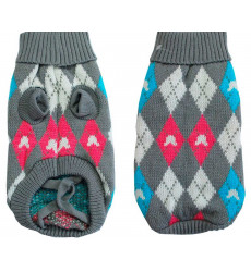 Свитер Для Собак Миниатюрных Пород Уют Евро-Продукт Серый С Ромбами 20см