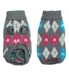 Свитер Для Собак Миниатюрных Пород Уют Нм22с Серый с Ромбами 25см