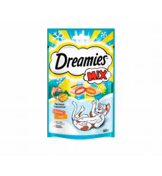 Лакомство Для Кошек Dreamies (Дримс) Лакомые Подушечки Лосось и Сыр Mix 60г (1*6)