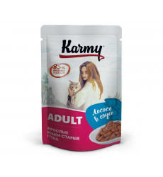 Влажный Корм Karmy (Карми) Для Кошек Лосось в Соусе Adult 80г (1*24)
