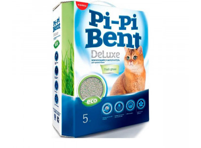 Наполнитель Pi-Pi-Bent (Пи-Пи Бент) Deluxe Fresh Grass 5кг Коробка (1*4) 