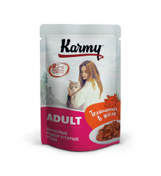 Влажный Корм Karmy (Карми) Для Кошек Телятина в Желе Adult 80г (1*24)