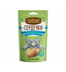 Сердечки Таурин Деревенские Лакомства Для Кошек 30г 76050731