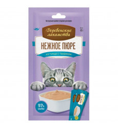 Нежное Пюре Из Тунца Деревенские Лакомства Для Кошек 4*10г 72590850