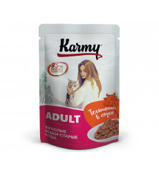 Влажный Корм Karmy (Карми) Для Кошек Телятина в Соусе Adult 80г (1*24)