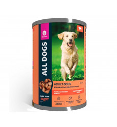 Консервы All Dogs (Олл Догс) Для Собак Тефтельки с Говядиной в Соусе Корм Консервированный 415г