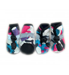 Сапожки Для Собак Миниатюрных Пород Милитари Спорт 2 Голубой/Розовый Pet Fashion (Пет Фешн)