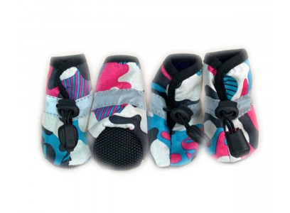 Сапожки Для Собак Миниатюрных Пород Милитари Спорт 2 Голубой/Розовый Pet Fashion (Пет Фешн) 