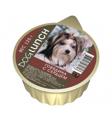Консервы Для Собак Dog Lunch (Дог Ланч) Говядина и Сердце Крем-Суфле Ламистер 125г