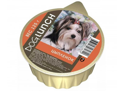 Консервы Для Собак Dog Lunch (Дог Ланч) Цыпленок Крем-Суфле Ламистер 125г