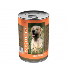 Консервы Для Собак Dog Lunch (Дог Ланч) Цыпленок в Желе 410г