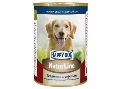 Консервы Для Собак Happy Dog (Хэппи Дог) Телятина и Сердце Natur Line 410г (1*20) 72247 