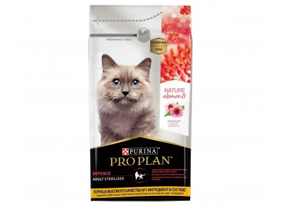 Сухой Корм Pro Plan (ПроПлан) Для Стерилизованных Кошек Курица и Эхинацея Nature Elements Sterilised 1,4кг (1*6) 