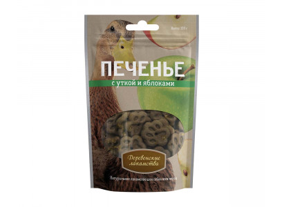 Лакомство Для Собак Деревенские Лакомства Печенье Утка/Яблоко 100г 72504024
