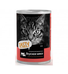 Консервы Tasty (Тэсти) Для Кошек Мясное Ассорти в Соусе 415г (1*12)
