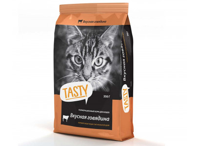 Сухой Корм Tasty (Тэсти) Для Кошек Говядина 350г (1*18) 