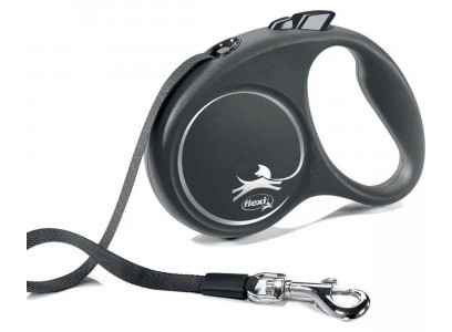 Рулетка Flexi (Флекси) Design S 5м До 15кг Лента Черный/Серебро