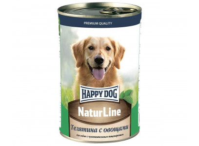 Консервы Для Собак Happy Dog (Хэппи Дог) Телятина и Овощи Фарш Natur Line 410г (1*20) 72245 