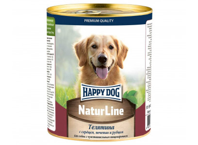 Консервы Для Собак Happy Dog (Хэппи Дог) Телятина Сердце Печень и Рубец Natur Line 970г 72234 