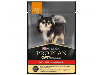 Влажный Корм ProPlan (ПроПлан) Для Собак Мелких Пород Говядина в Соусе Adult Beef 85г (1*24) 