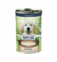 Консервы Для Щенков Happy Dog (Хэппи Дог) Ягненок Печень Сердце и Рис Natur Line 410г (1*20) 72240