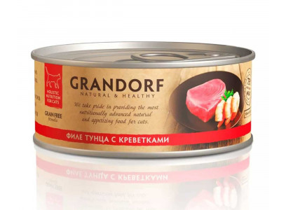 Консервы Для Кошек Grandorf (Грандорф) Филе Тунца и Креветки Cat Tuna Witin Plawn In Broth 70г 2598к 