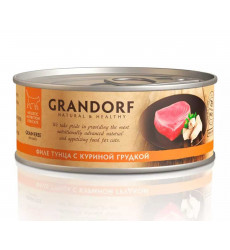 Консервы Для Кошек Grandorf (Грандорф) Филе Тунца и Куриная Грудка Cat Tuna Witin Chiken In Broth 70г 2628к