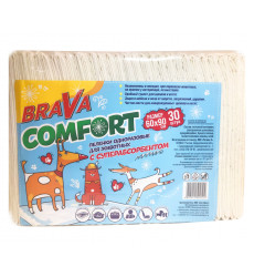 Пеленки Для Кошек и Собак Brava (Брава) Comfort с Суперабсорбентом 60*90см 30шт