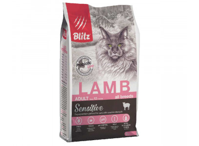 Сухой Корм Blitz (Блиц) Для Кошек Ягненок Sensitive Lamb Adult Cats All Breeds 400г 680214 