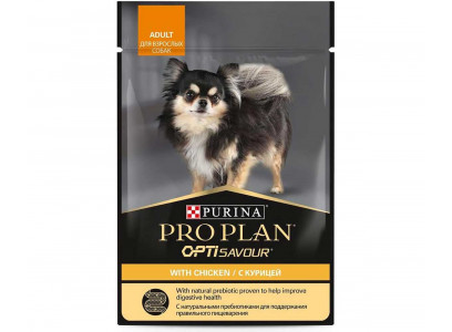 Влажный Корм ProPlan (ПроПлан) Для Собак Мелких Пород Курица в Соусе Adult Chicken 85г (1*24) 