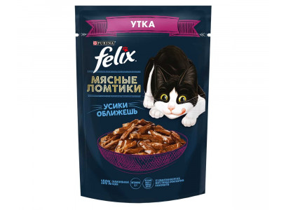 Влажный Корм Felix (Феликс) Для Кошек Мясные Ломтики Утка Пауч 75г (1*26) 