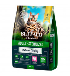 Сухой Корм Mr.Buffalo (Мистер Буффало) Для Стерилизованных Кошек Индейка Adult Sterilized 400г B115