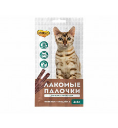 Лакомство Мнямс Палочки 13,5см Индейка и Ягненок 3шт*5г 