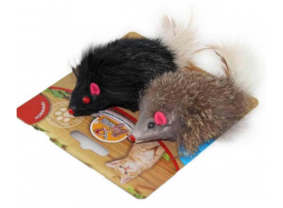 Игрушка Для Кошек Dogman (Догман) Мышка Мех Гремящая 2шт 6см