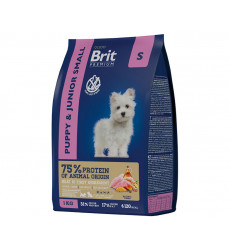 Сухой Корм Brit (Брит) Для Щенков и Молодых Собак Мелких Пород Курица Premium Dog Puppy and Junior Small 1кг 5049875