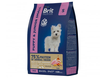 Сухой Корм Brit (Брит) Для Щенков и Молодых Собак Мелких Пород Курица Premium Dog Puppy and Junior Small 1кг 5049875 