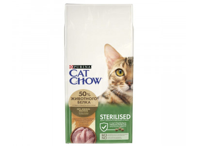 Сухой Корм Cat Chow (Кэт Чау) Для Стерилизованных Кошек Птица и Индейка 15кг (1*1) 