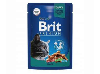 Влажный Корм Brit (Брит) Для Кошек Утка в Соусе Premium 85г 5048908 